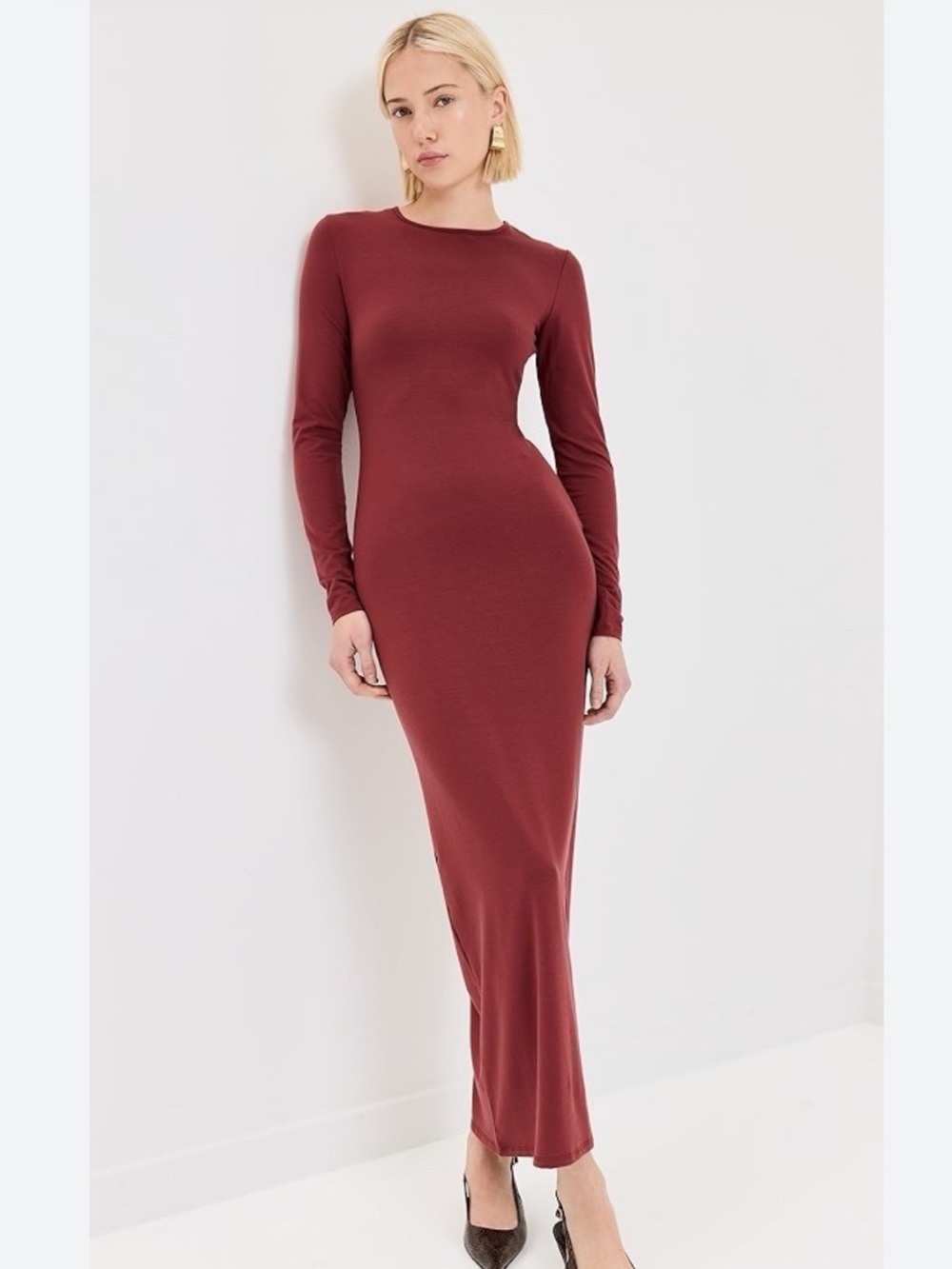 Reformation Tommie Knit Maxi Dress Chianti Red Size Small